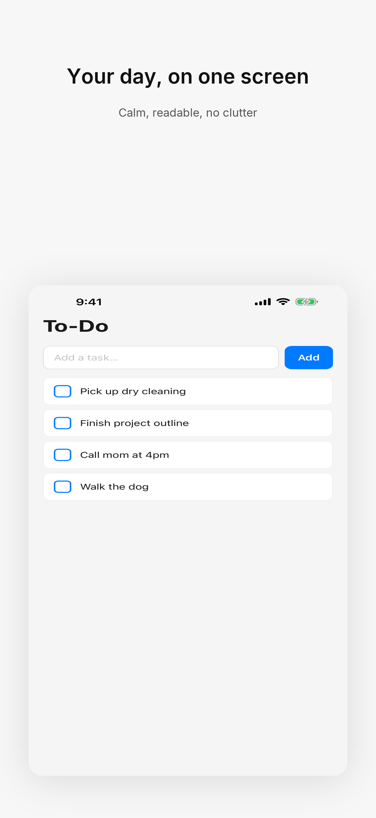 Paperclip Todo list screen